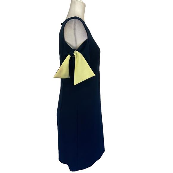 Milly Mini Cocktail Dress Cold Shoulder Short Sleeve Navy and Lime Size 6 - Picture 10 of 12